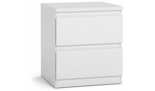 Assembled Jenson 2 Drawer Bedside Table - Matte White