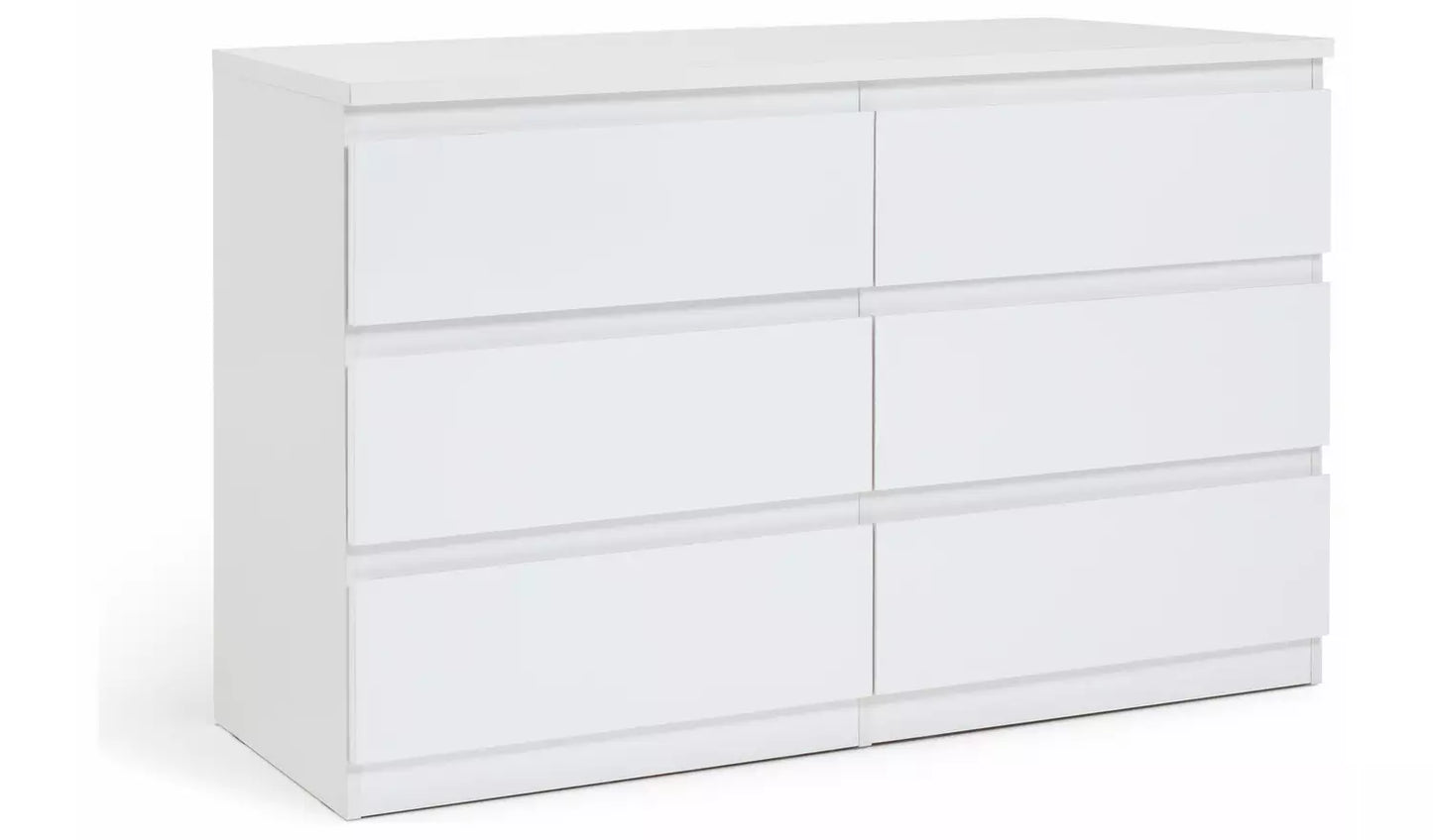 Assembled Jenson 6 Drawer Chest - Gloss White