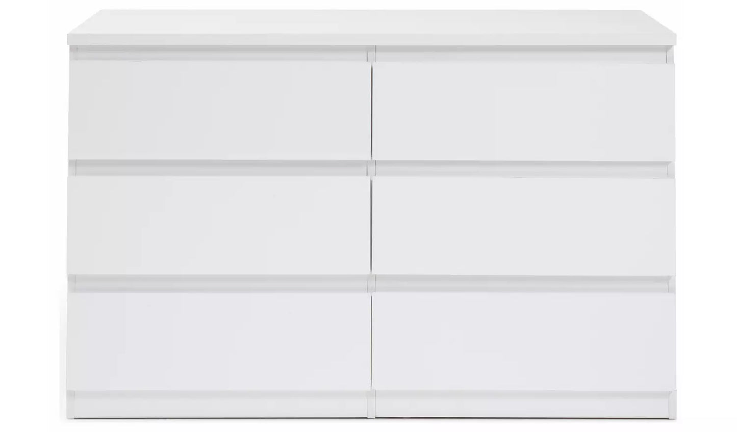 Assembled Jenson 6 Drawer Chest - Gloss White