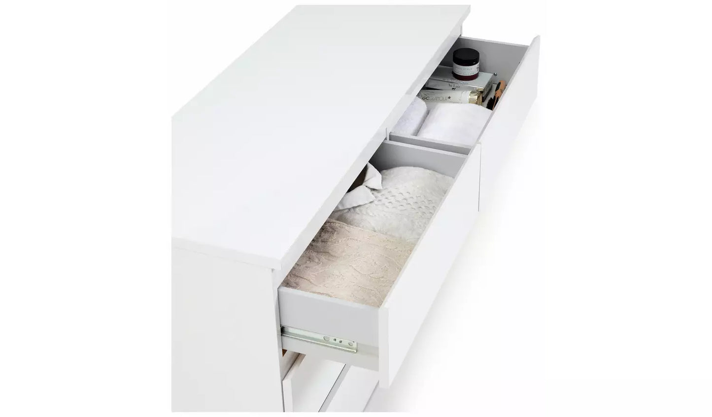 Assembled Jenson 6 Drawer Chest - Gloss White