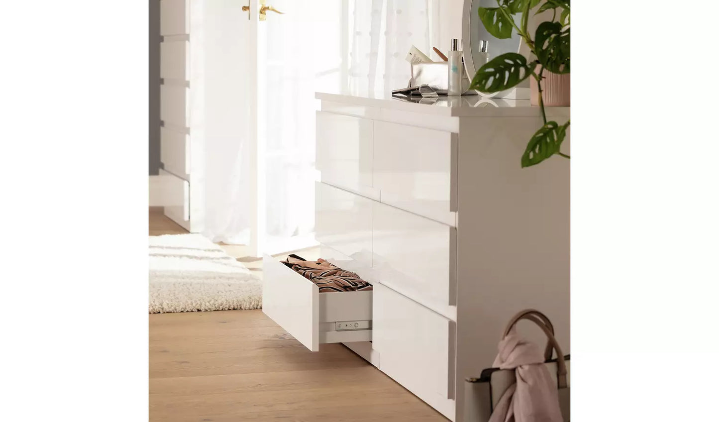 Assembled Jenson 6 Drawer Chest - Gloss White