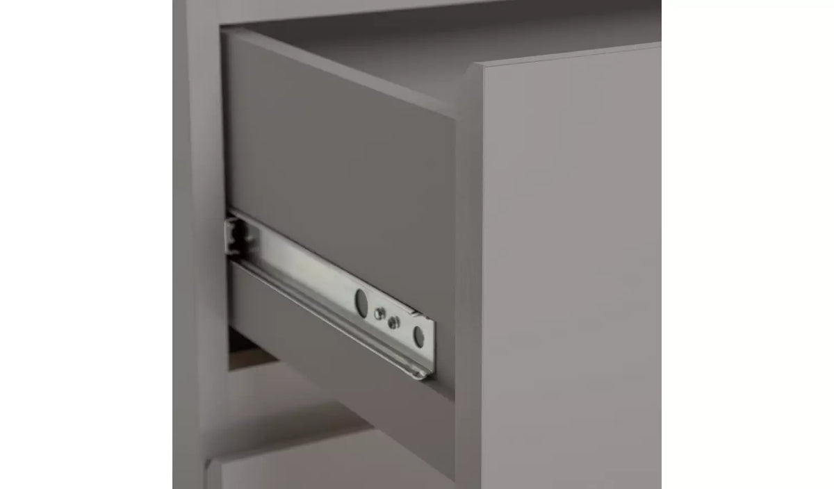 Assembled Jenson 5 Drawer Chest - Grey Gloss