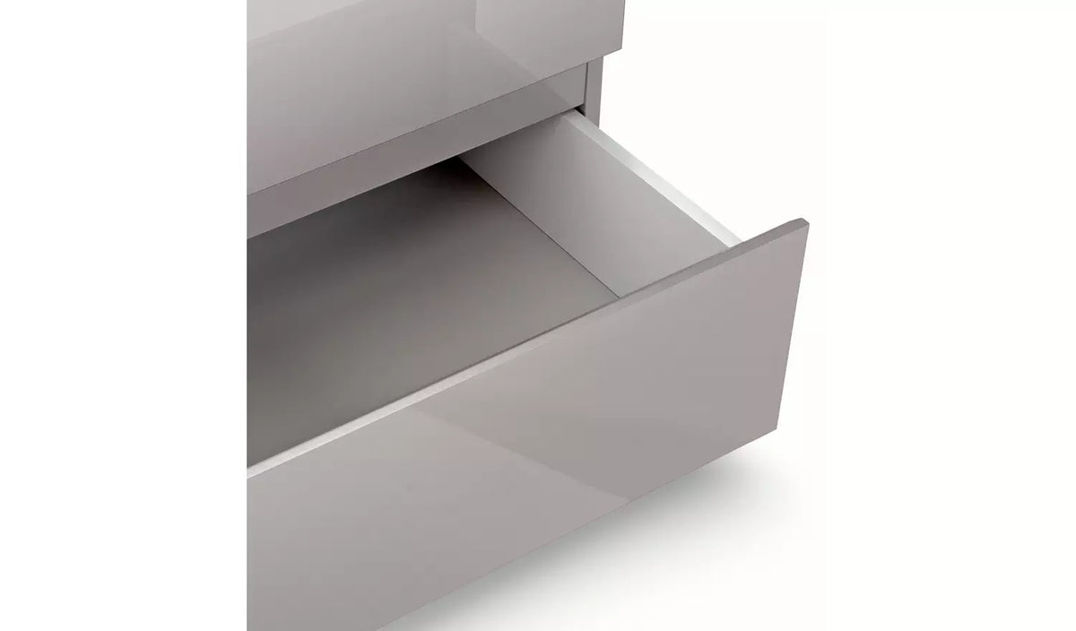 Assembled Jenson 5 Drawer Chest - Grey Gloss