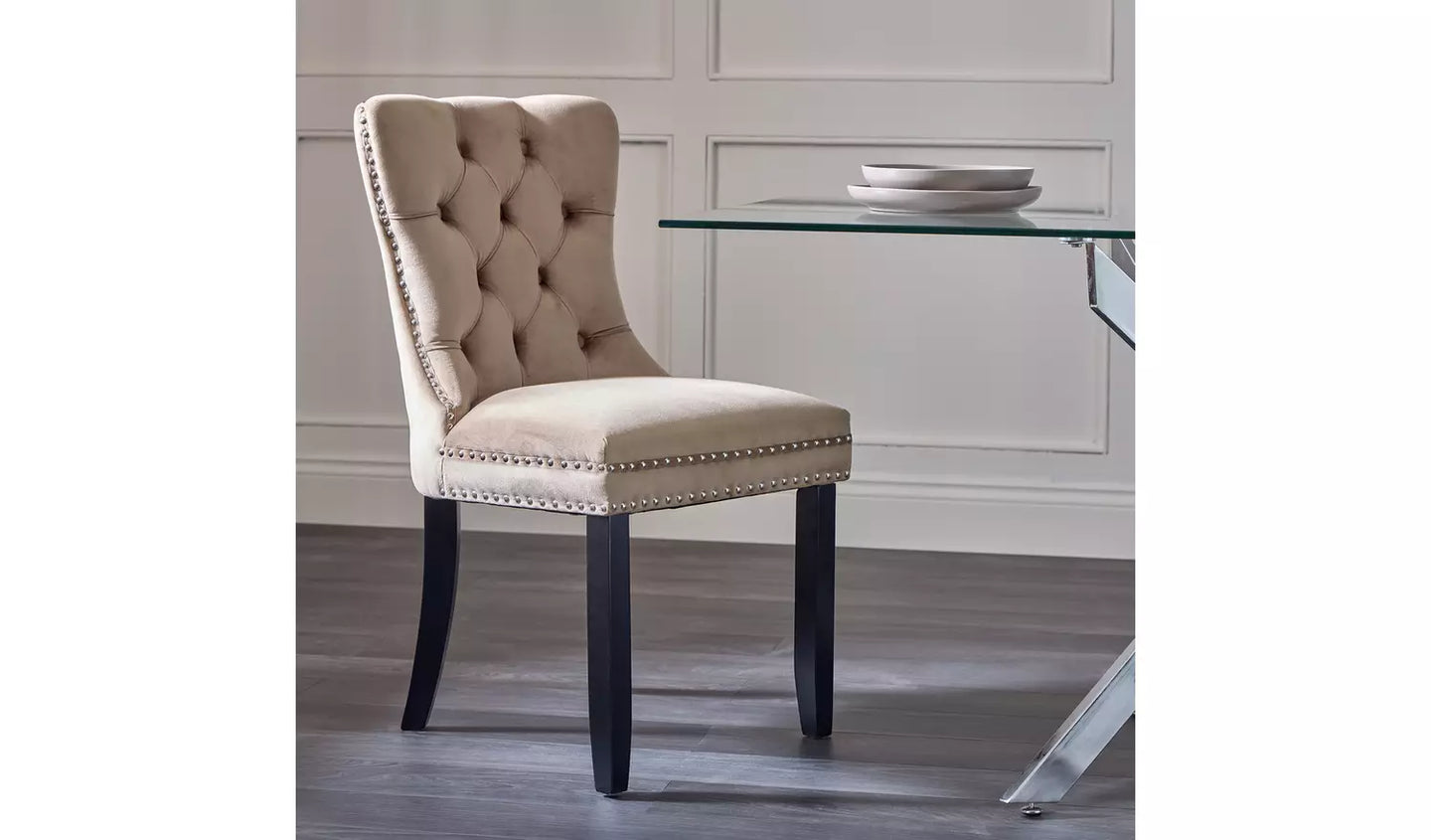 Princess Velvet Dining Chair - Taupe