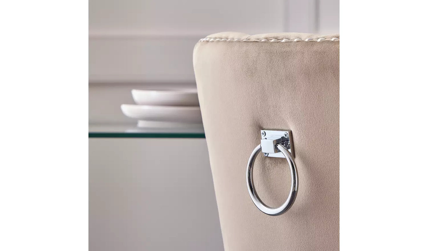 Princess Velvet Dining Chair - Taupe