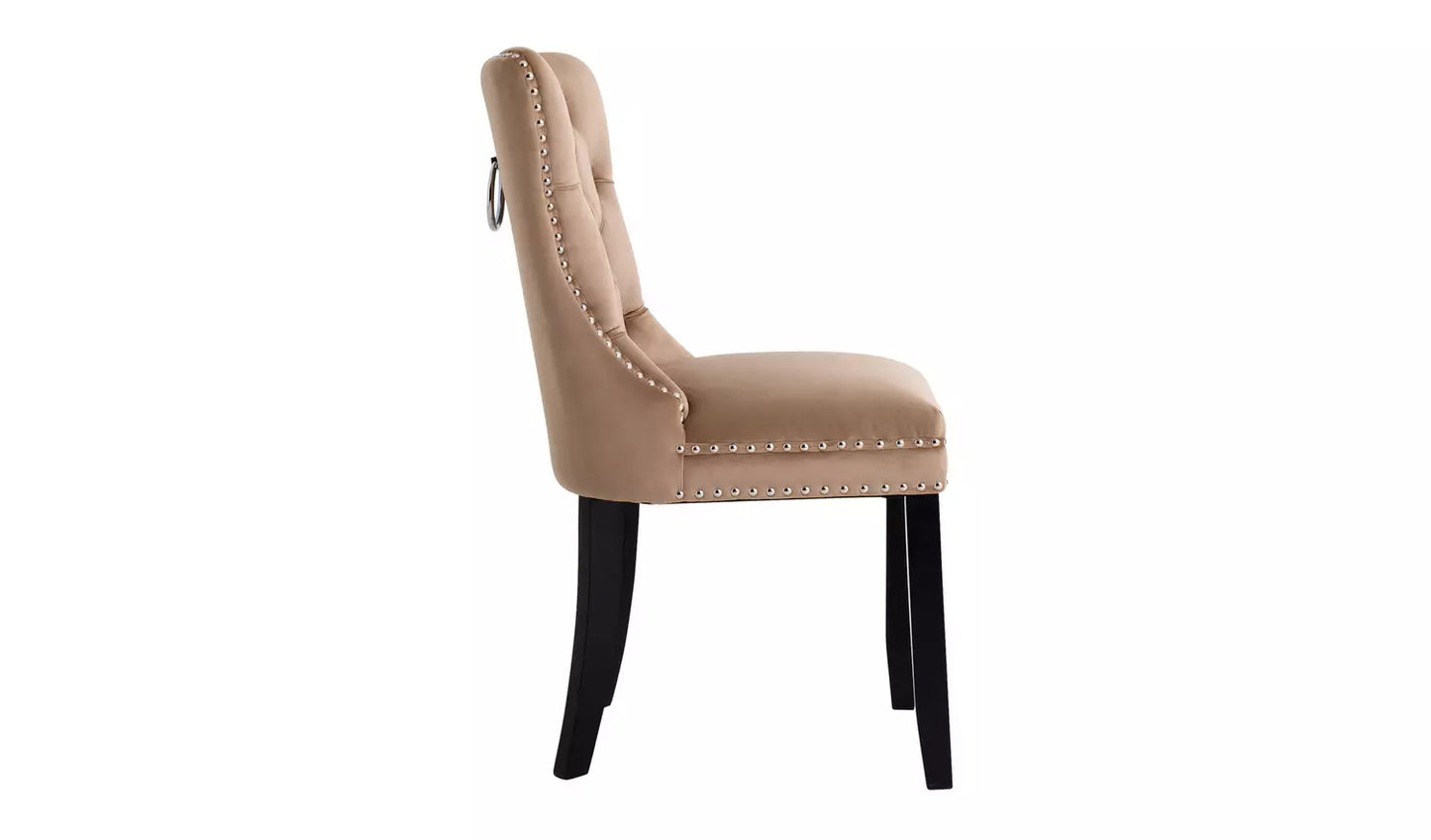Princess Velvet Dining Chair - Taupe