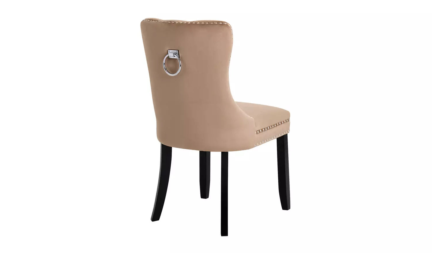 Princess Velvet Dining Chair - Taupe
