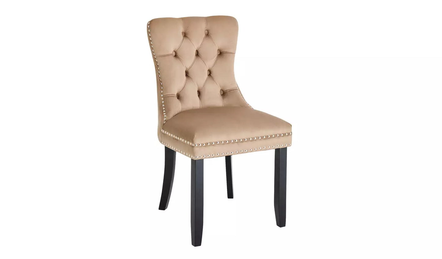 Princess Velvet Dining Chair - Taupe