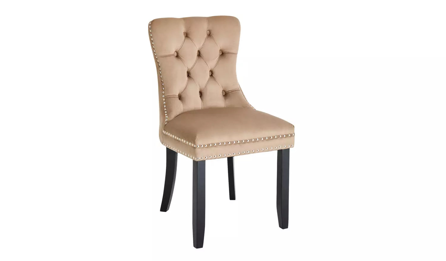 Princess Velvet Dining Chair - Taupe