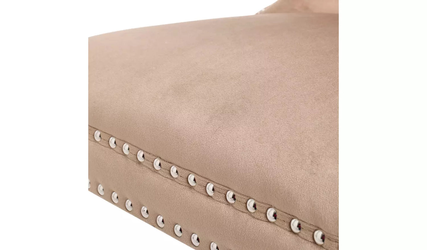 Princess Velvet Dining Chair - Taupe