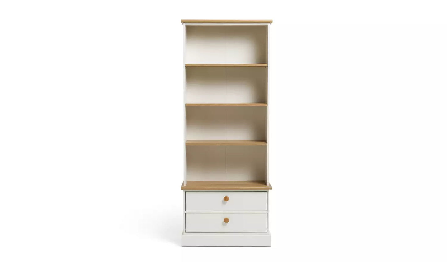 Assembled Winchester 2 Drawer Bookcase - Cream