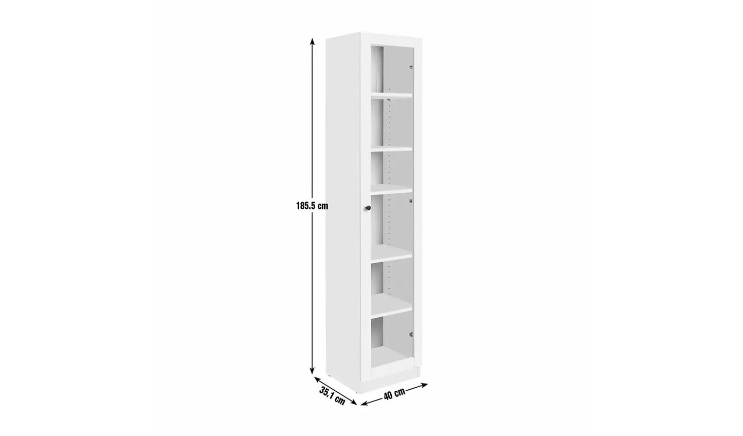Carla 1 Door Display Cabinet - Oak