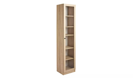 Carla 1 Door Display Cabinet - Oak