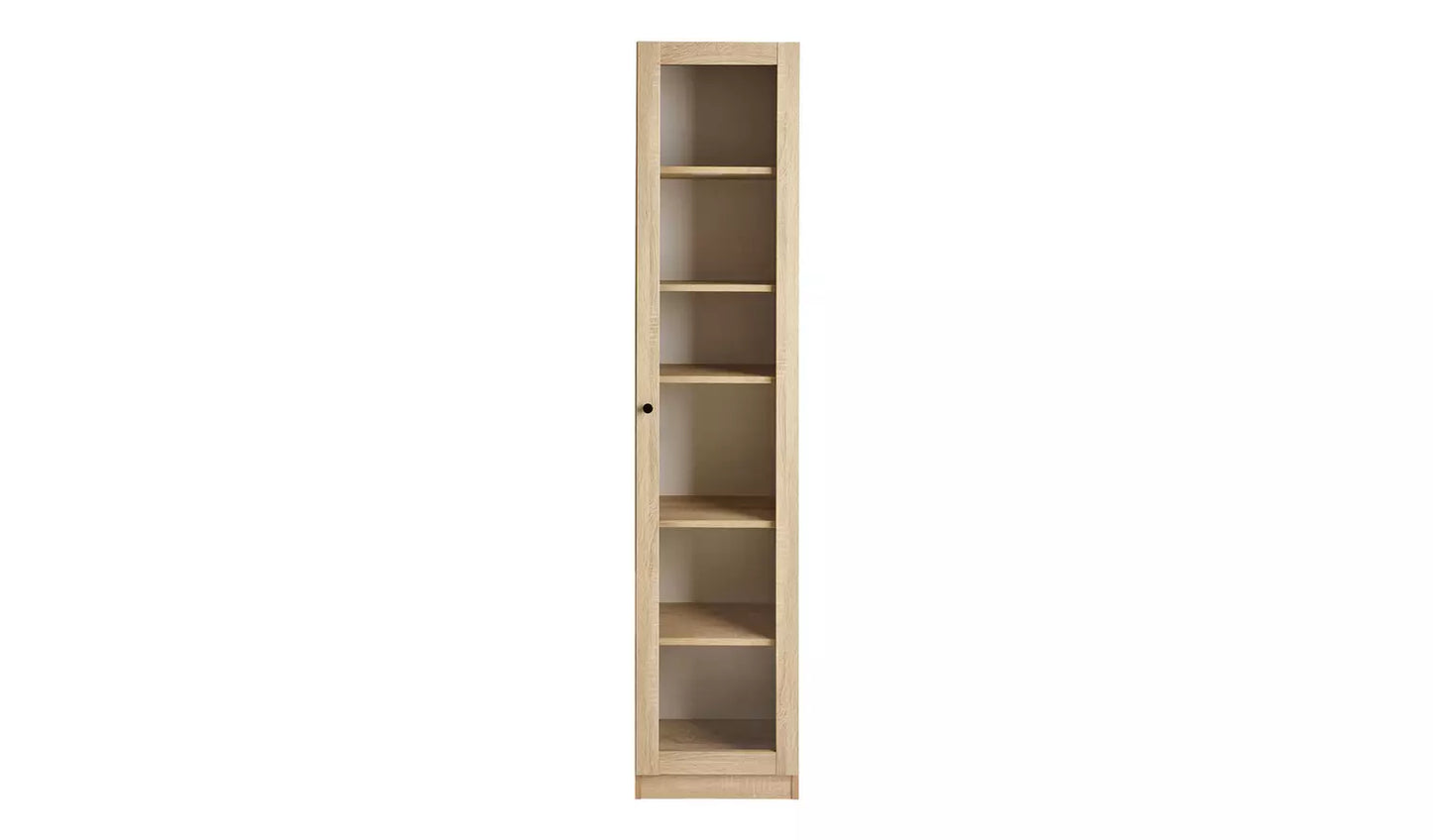Carla 1 Door Display Cabinet - Oak
