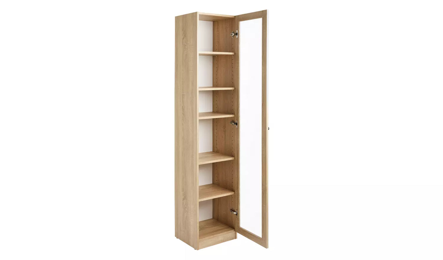 Carla 1 Door Display Cabinet - Oak