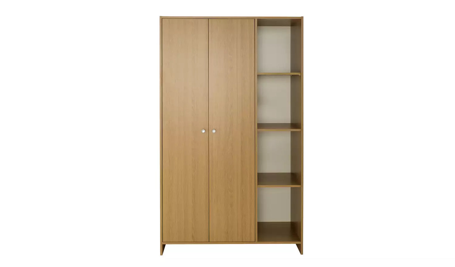 Seville 2 Door Open Shelf Wardrobe - Oak Effect