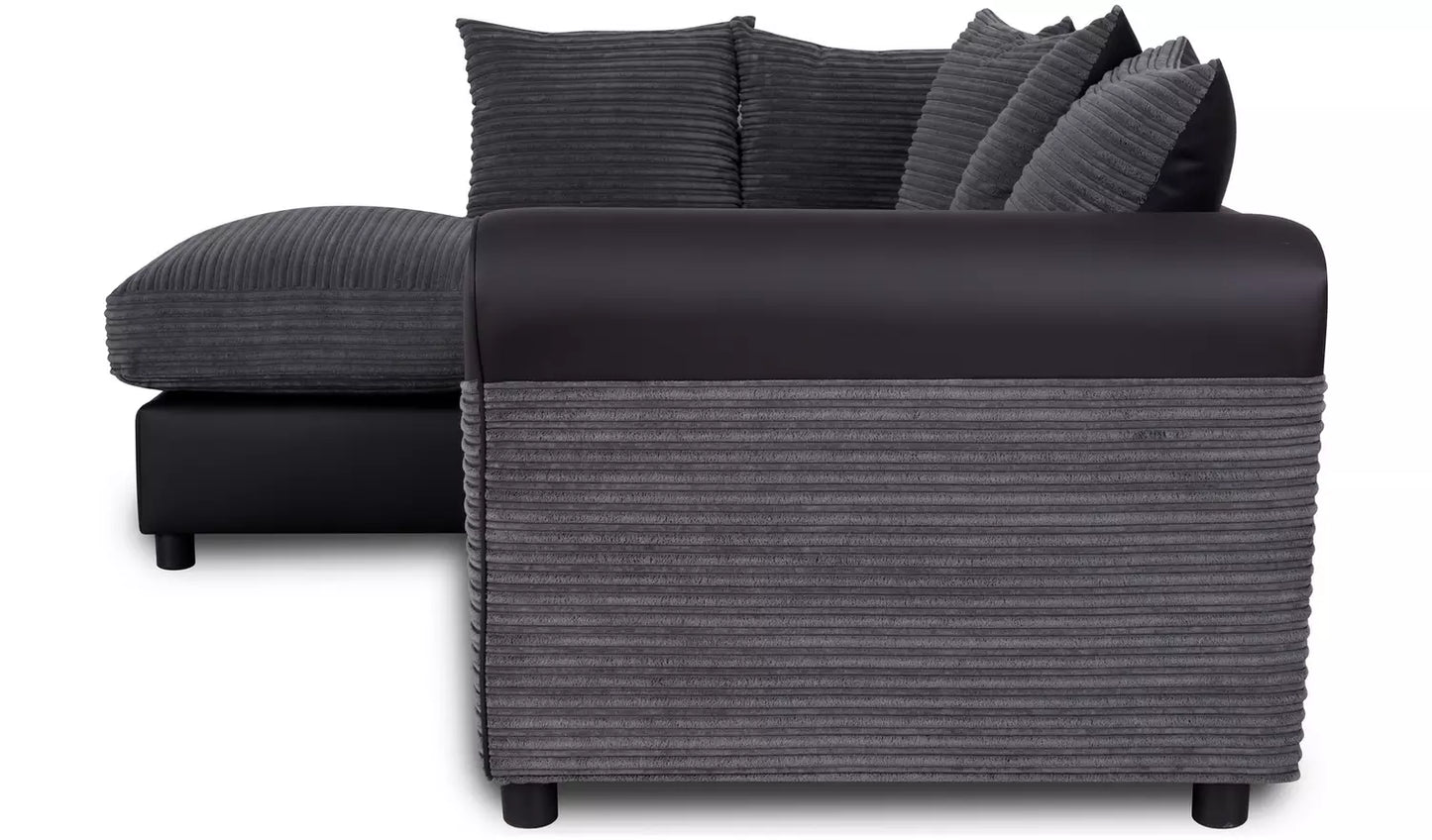 Harry Left Hand Corner Chaise Sofa - Charcoal