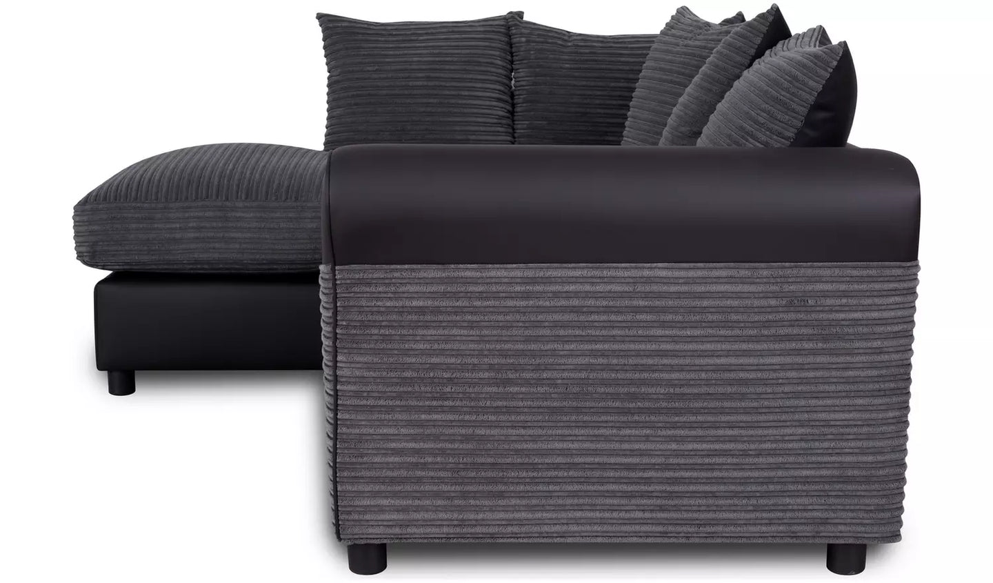 Harry Left Hand Corner Chaise Sofa - Charcoal