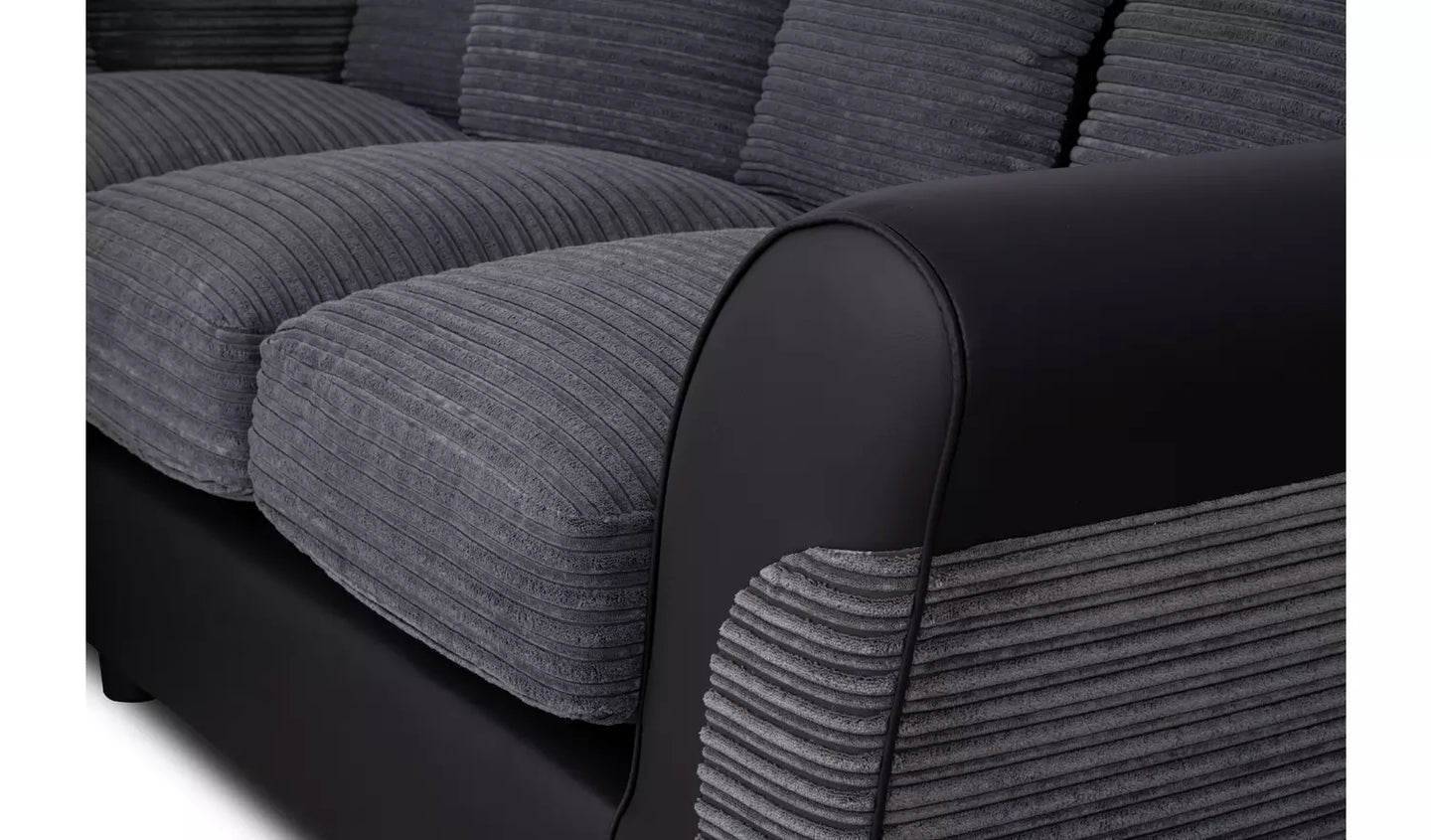 Harry Left Hand Corner Chaise Sofa - Charcoal