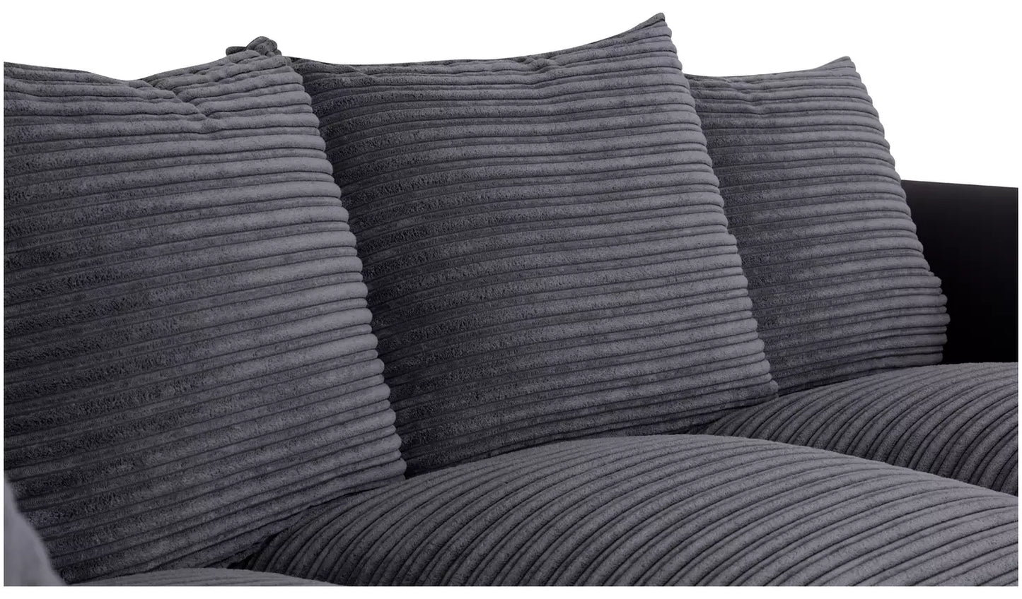 Harry Left Hand Corner Chaise Sofa - Charcoal
