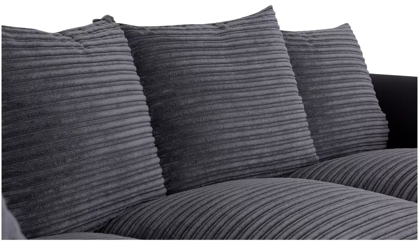 Harry Left Hand Corner Chaise Sofa - Charcoal