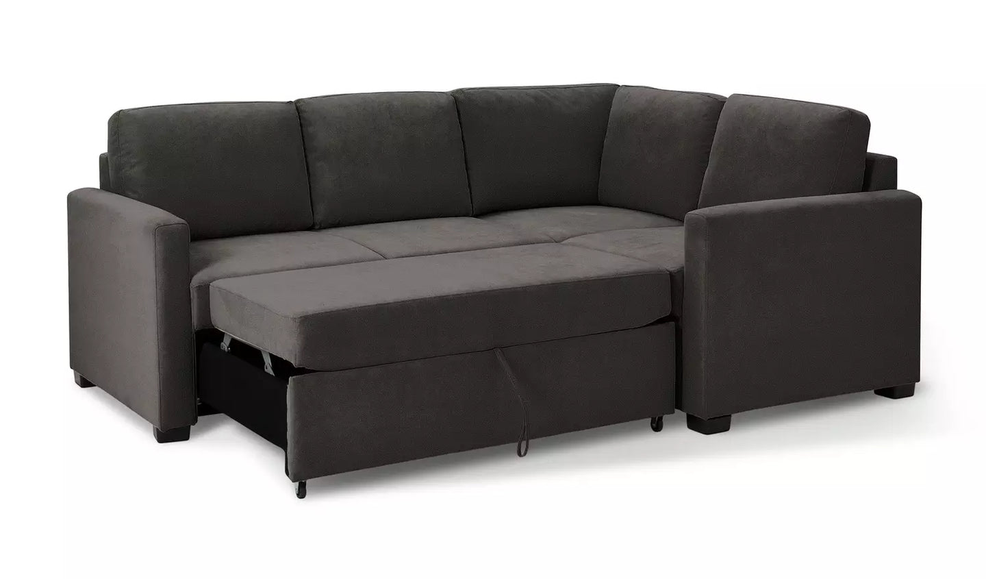 Habitat Reagan Fabric Right Hand Corner Sofa Bed- Charcoal