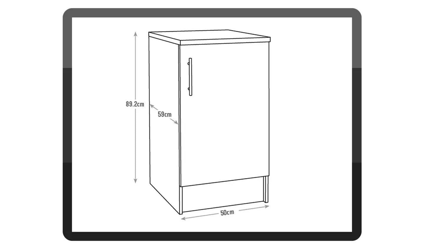 500mm Fitted Kitchen Base Unit - White