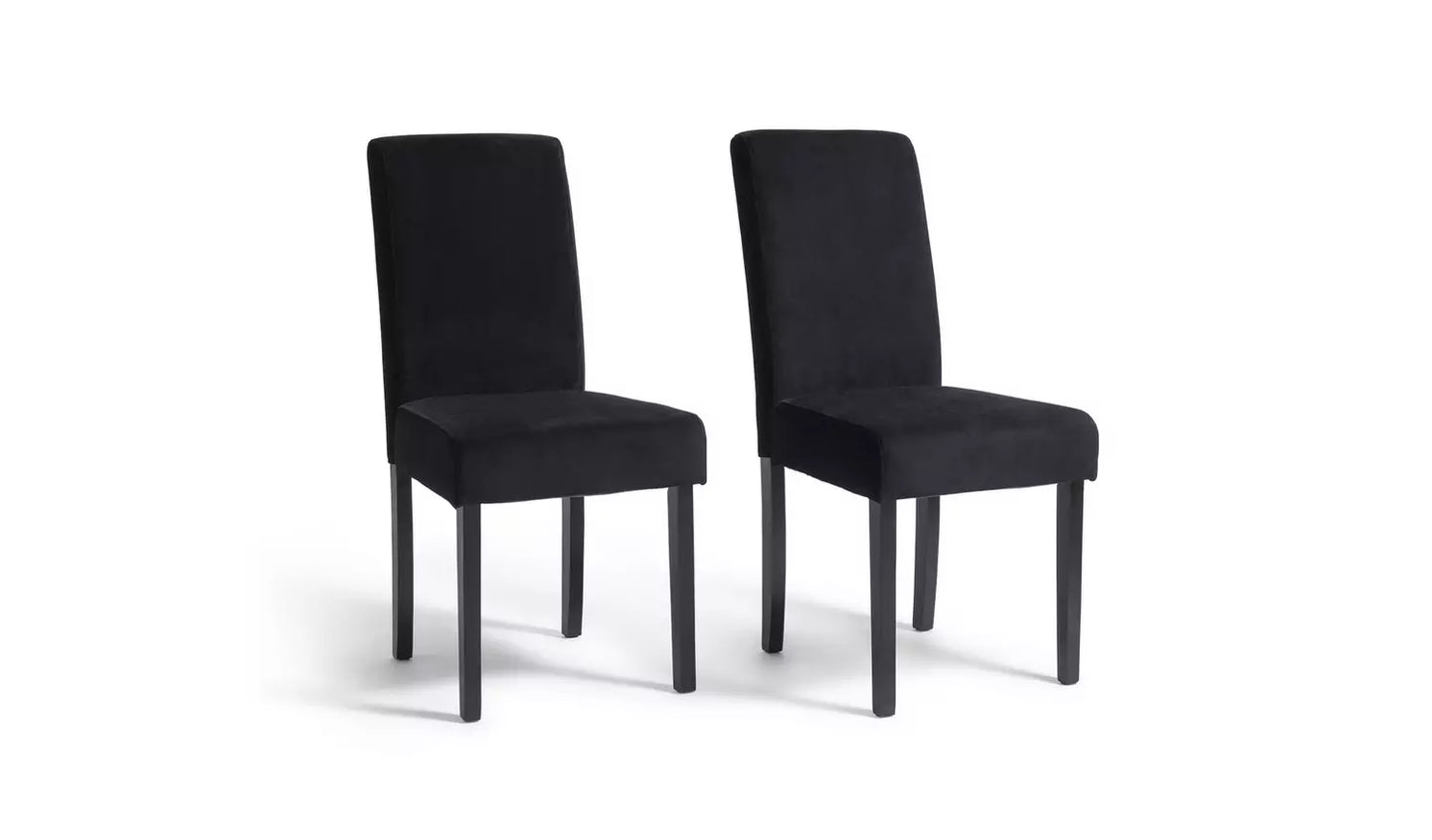 Assembled Midback Velvet Dining Chair - Black