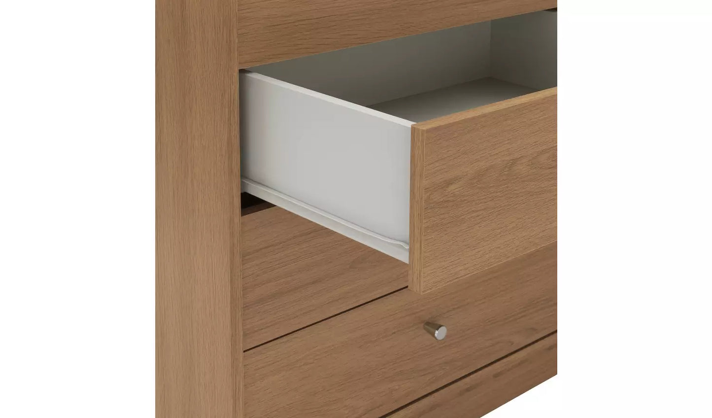 Ready Assembled Malibu 4 + 4 Drawer Chest - Oak Effect