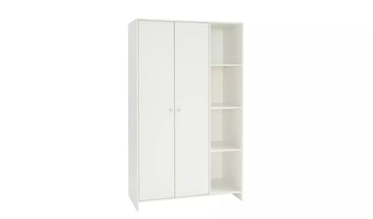 Assembled Seville 2 Door Open Shelf Wardrobe - White
