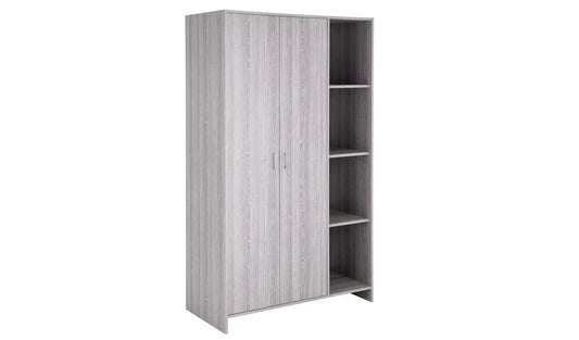 Seville 2 Door Open Shelf Wardrobe - Grey Oak Effect