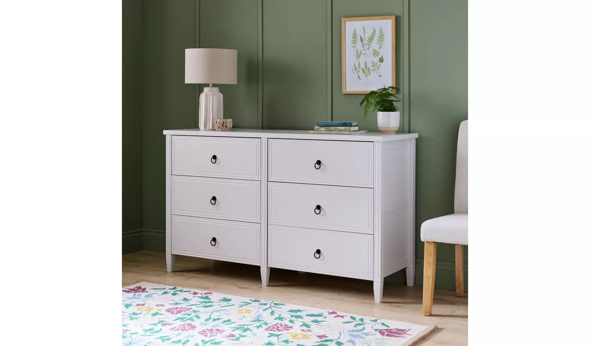 Assembled Lucie 6 Drawer Chest - Off White