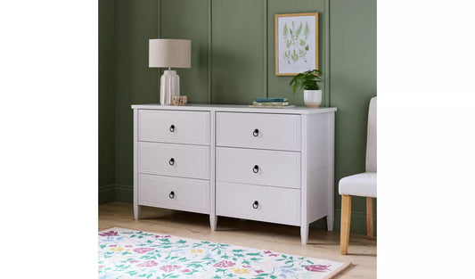 Assembled Lucie 6 Drawer Chest - Off White