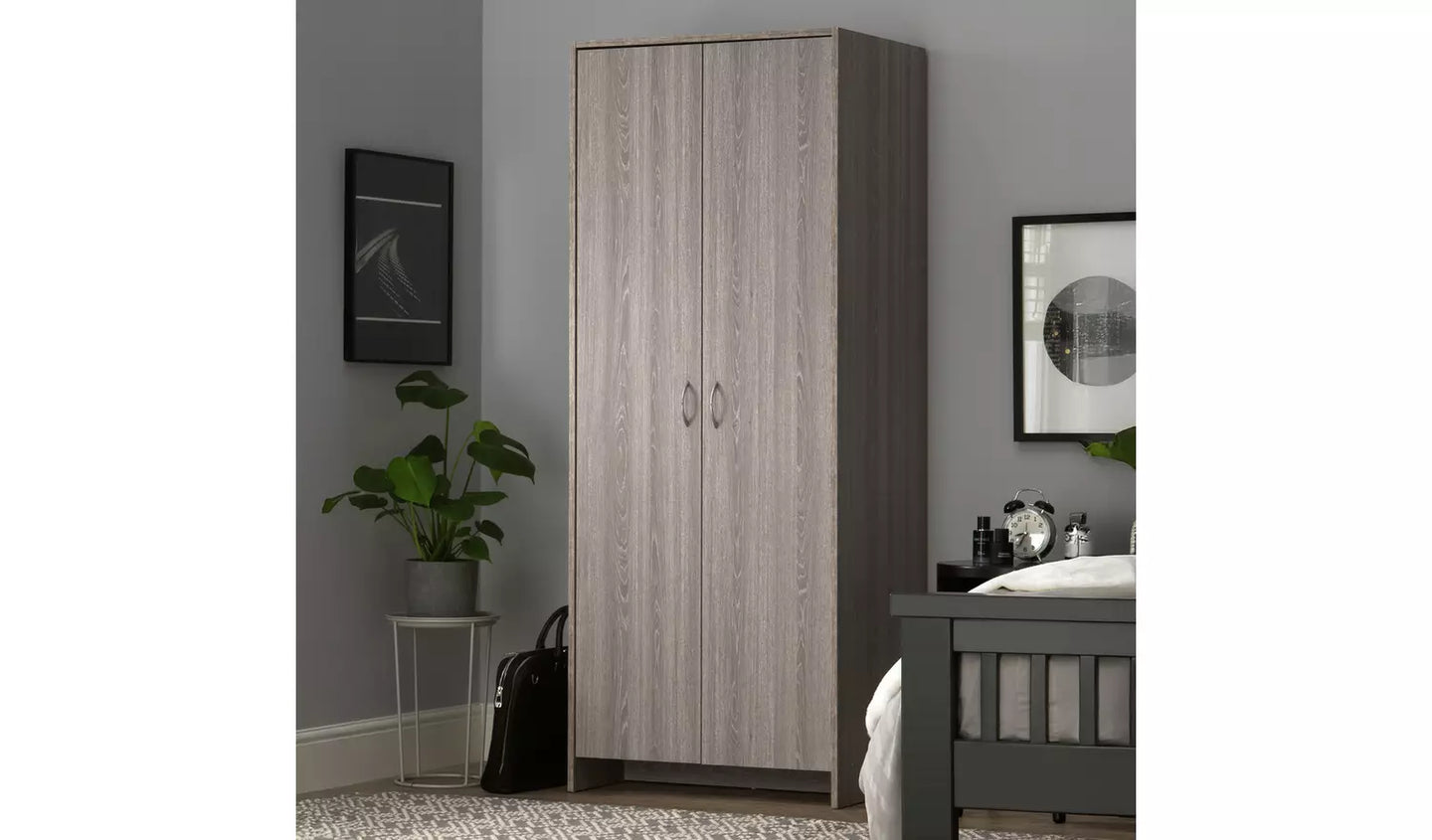 Seville 2 Door Wardrobe - Grey Oak Effect