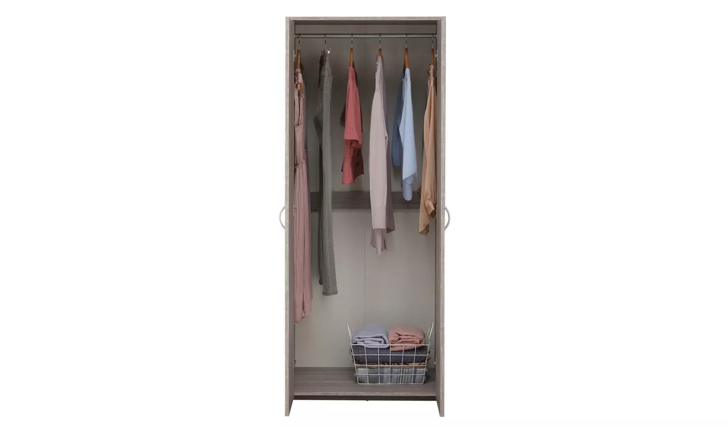 Seville 2 Door Wardrobe - Grey Oak Effect