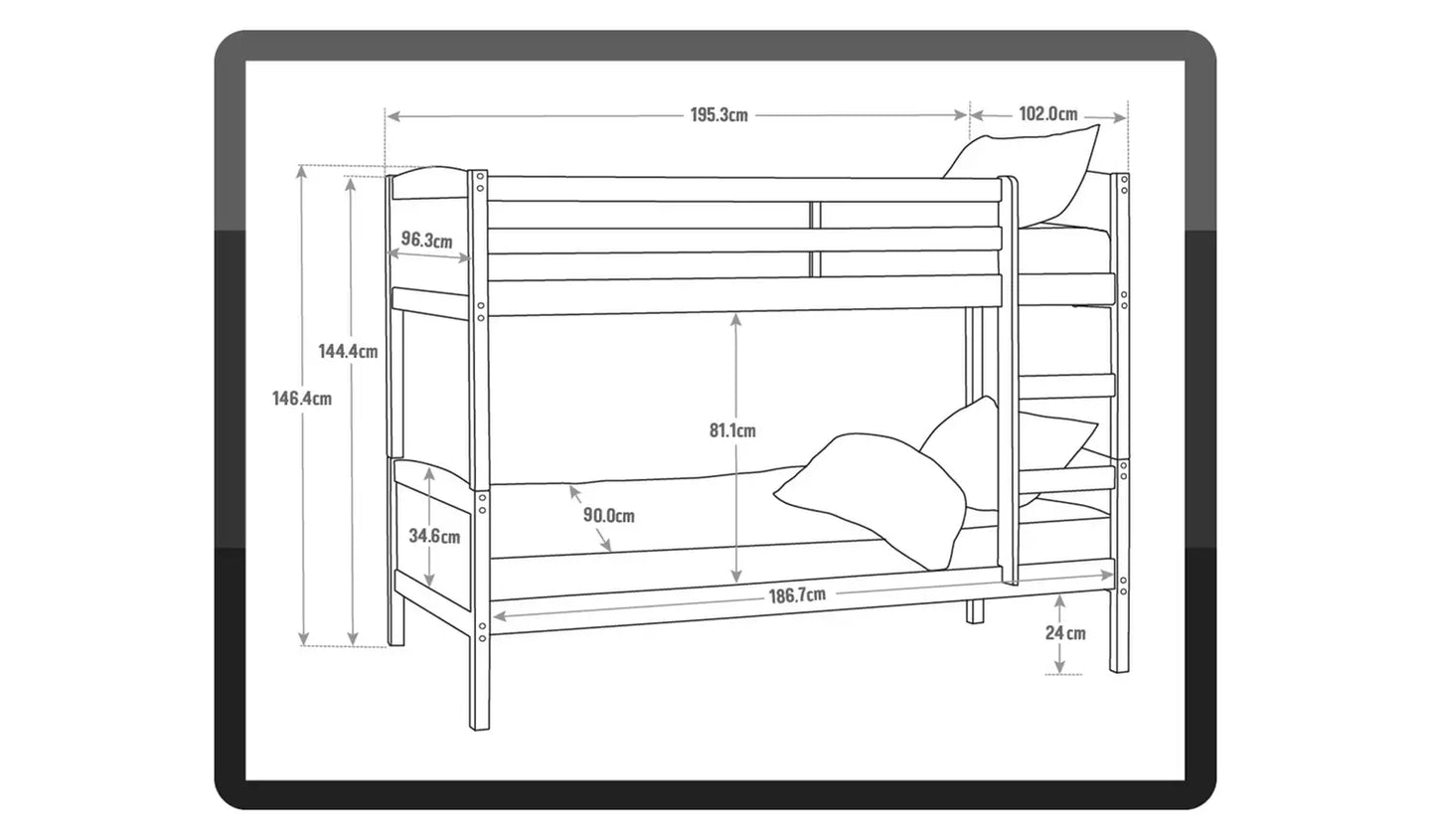 Habitat Detachable Bunk Bed Frame - Grey