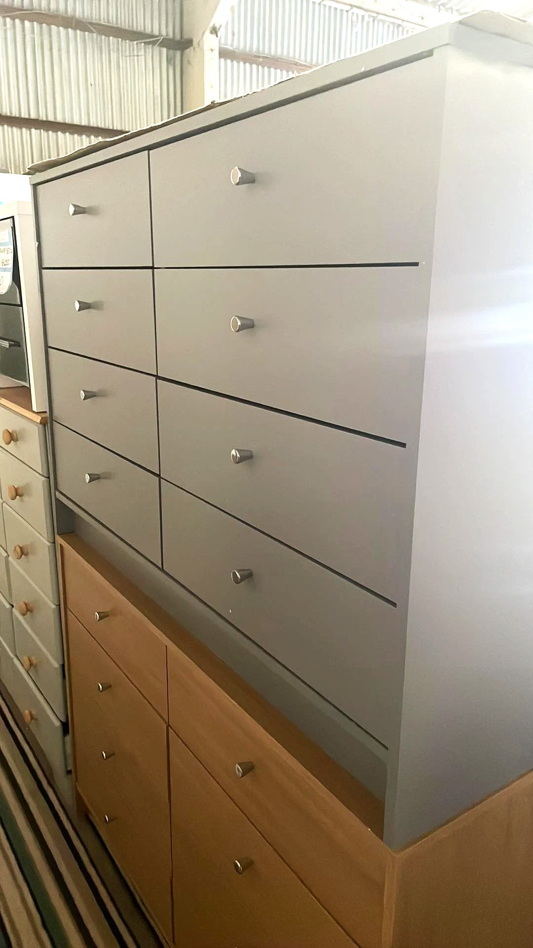 Assembled Malibu 4 + 4 Drawer Chest - Grey
