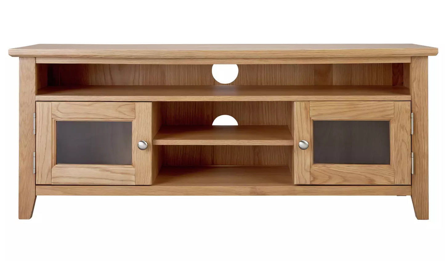 Assembled Islington 2 Door Oak Veneer TV Unit