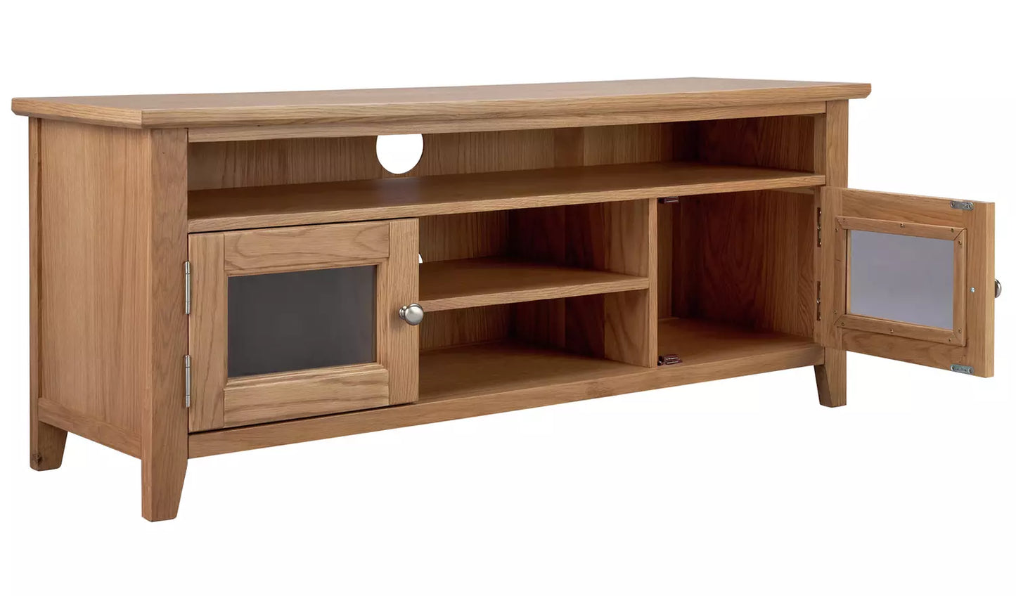 Assembled Islington 2 Door Oak Veneer TV Unit