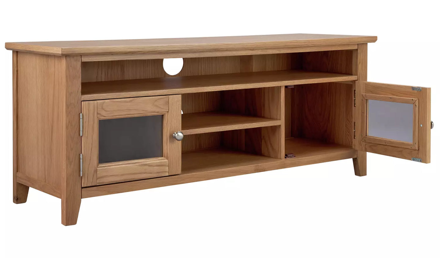 Assembled Islington 2 Door Oak Veneer TV Unit