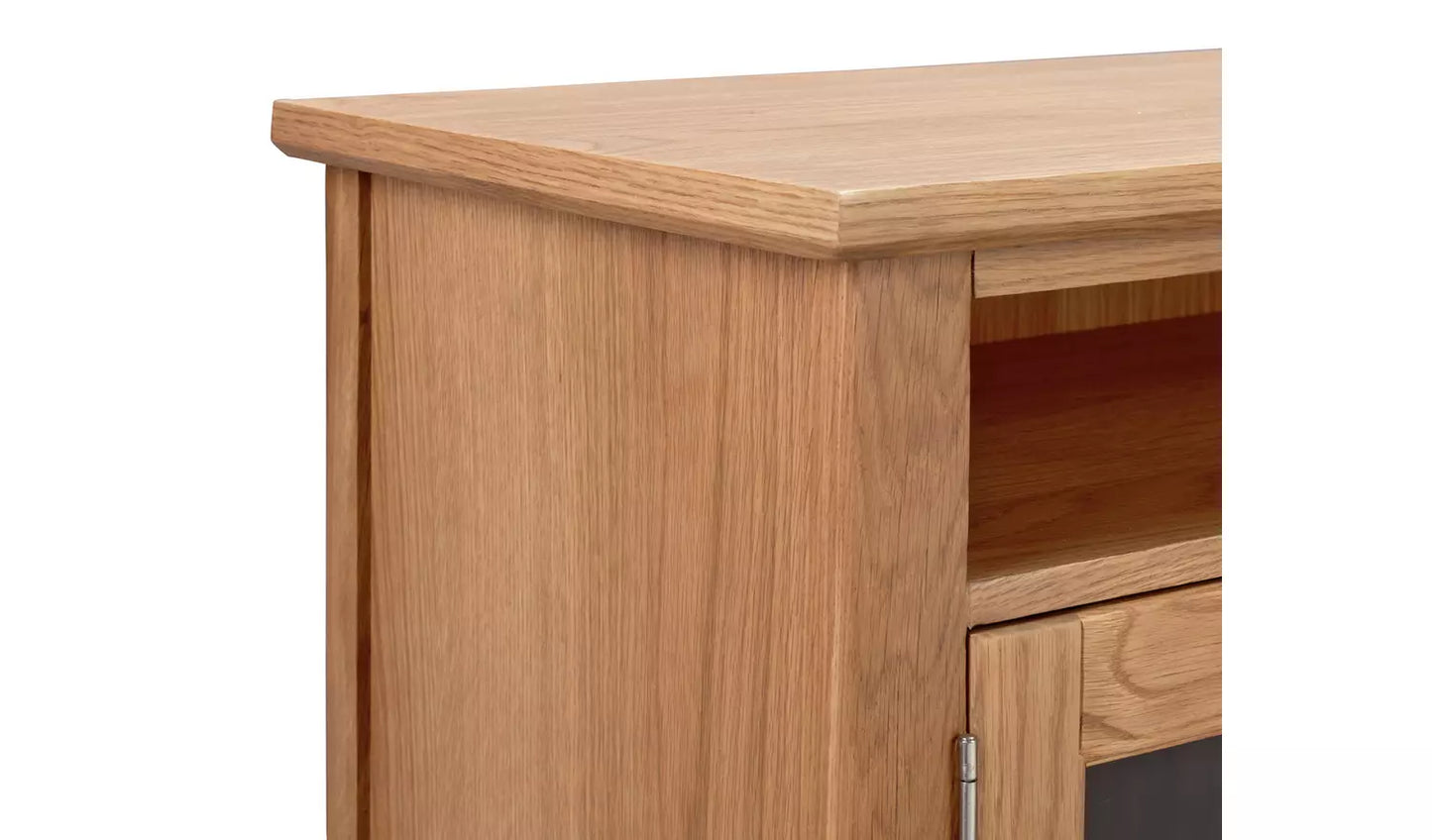 Assembled Islington 2 Door Oak Veneer TV Unit
