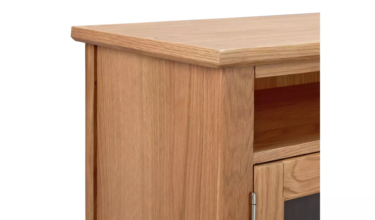 Assembled Islington 2 Door Oak Veneer TV Unit