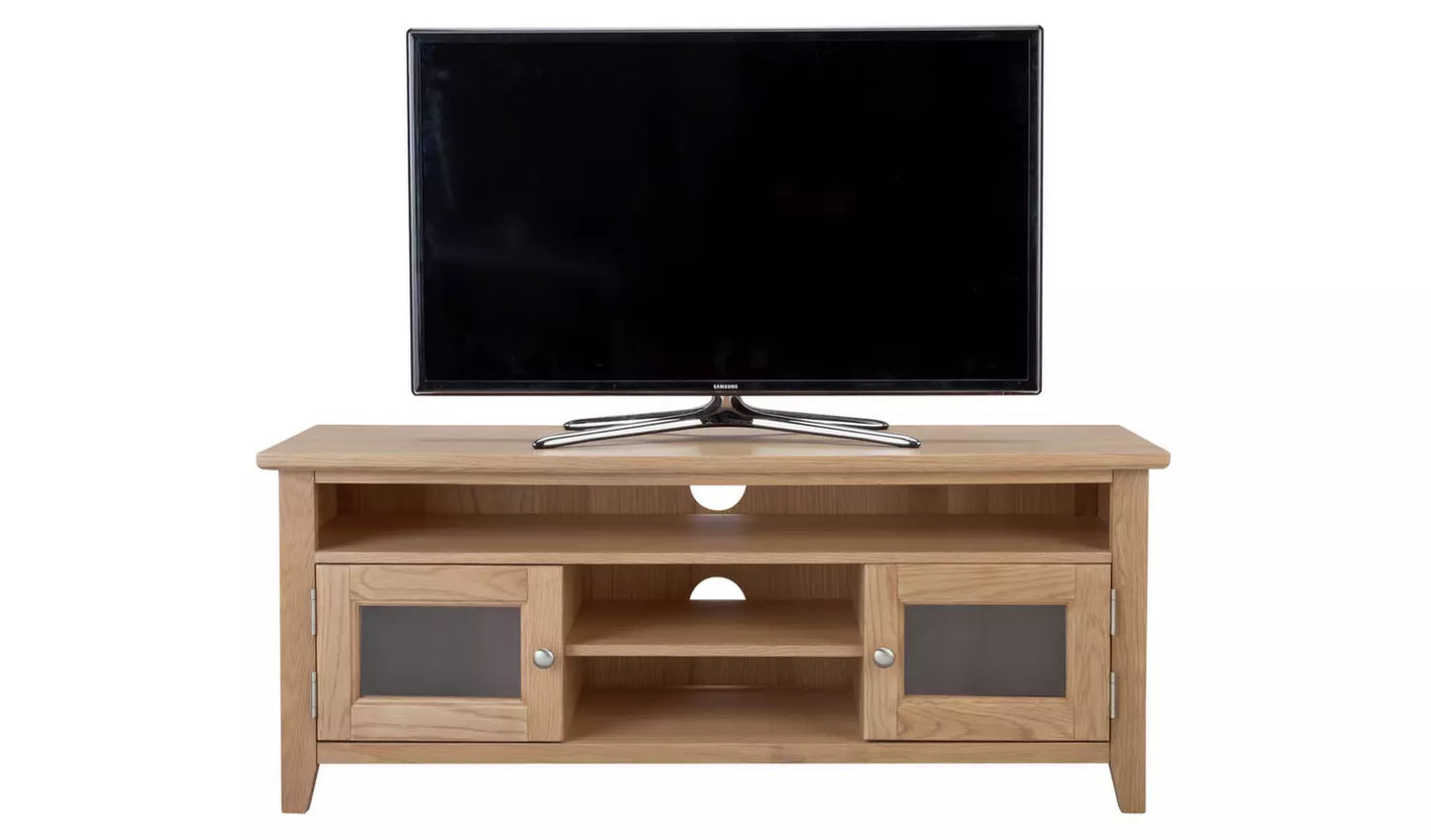 Assembled Islington 2 Door Oak Veneer TV Unit
