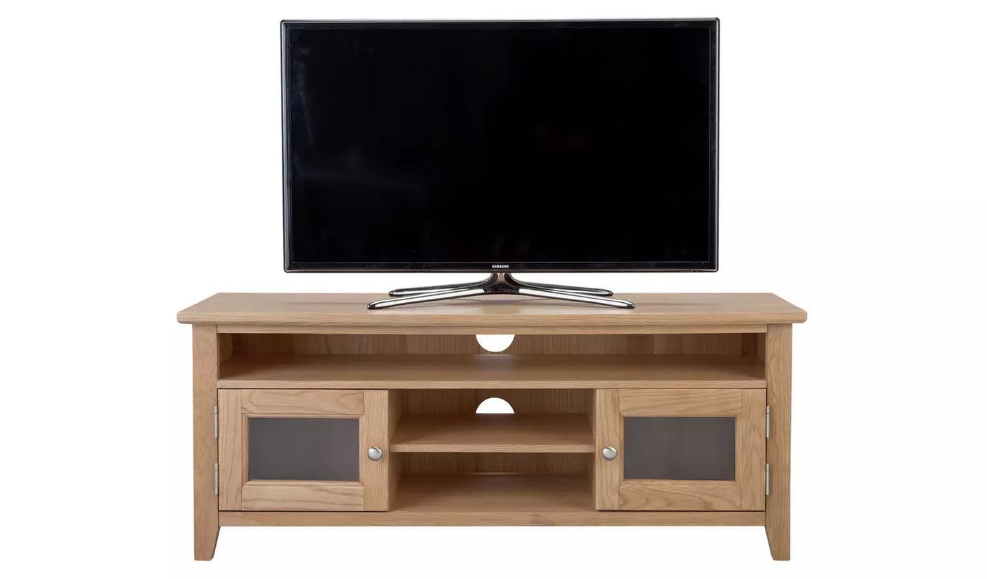 Assembled Islington 2 Door Oak Veneer TV Unit