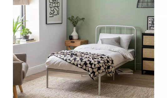 Freja Single Metal Bed Frame - Silver