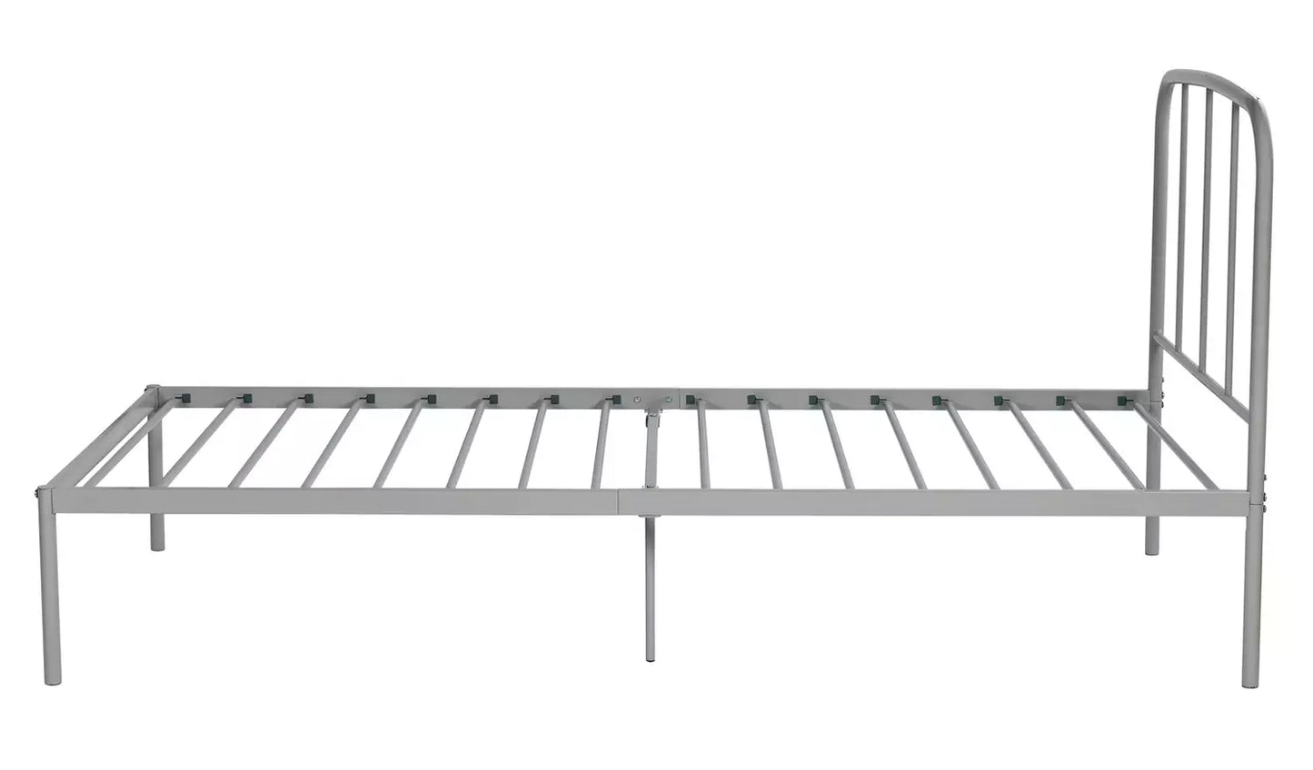 Freja Single Metal Bed Frame - Silver