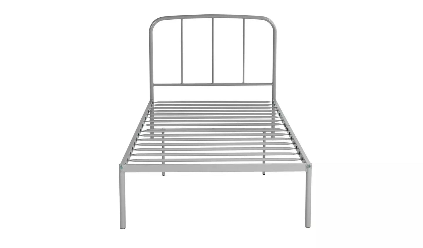 Freja Single Metal Bed Frame - Silver