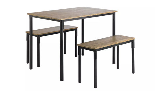 Assembled Bolitzo Oak Dining Table - Black