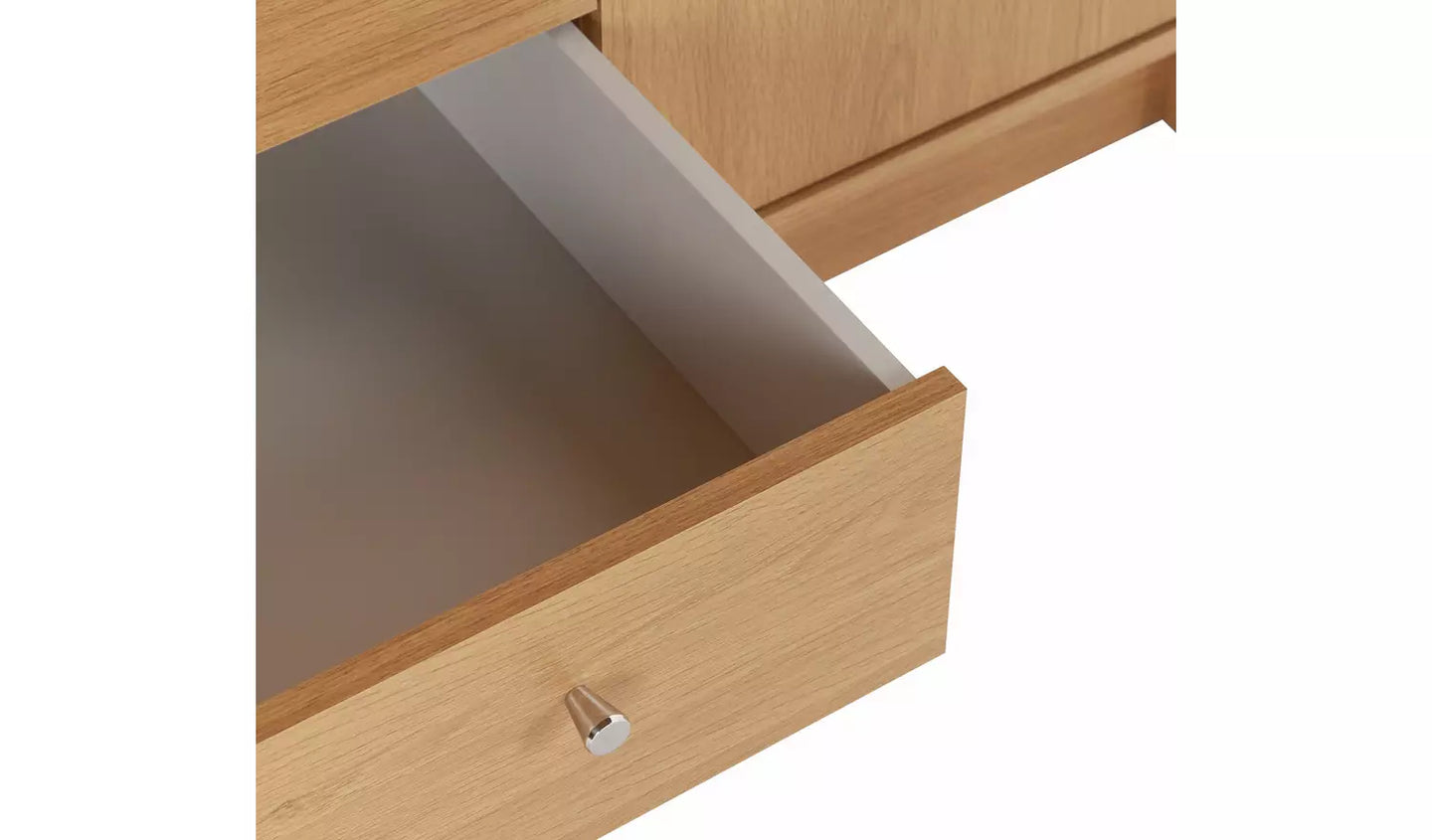 Malibu 4 Door 3 Drawer Mirror Wardrobe - Oak Effect