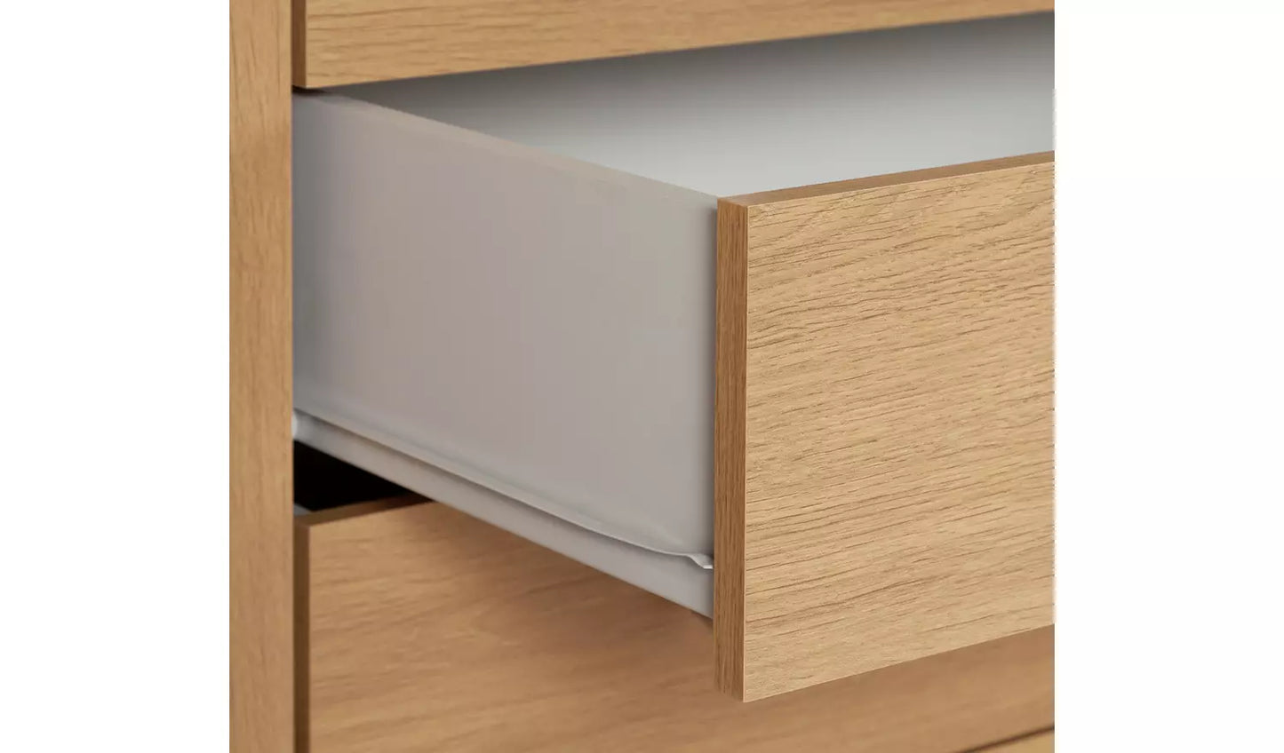 Malibu 4 Door 3 Drawer Mirror Wardrobe - Oak Effect